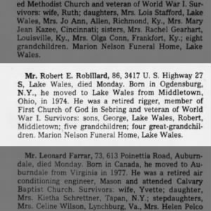 Obituary for Robert E. Robillard