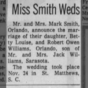 Marriage of Smith / Williams
