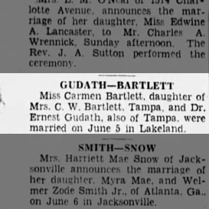 Marriage of Bartlctt / Gudath